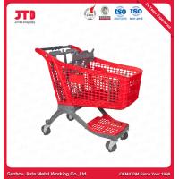 China RAL Colors Plastic Trolley Basket For Shopping Unfolding on sale