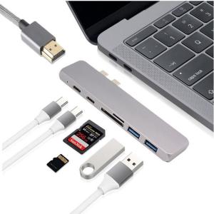 USB-C to Digital AV Portable Adapter with 40Gbps Thunderbolt 3,100W Power Delivery,4K ,2 USB 3.0,SD/Micro SD Card