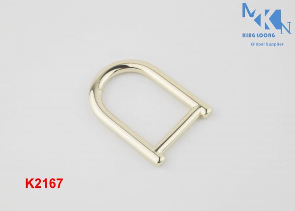 Light Gold Retangle D Ring Buckle Polished Hanging Plating For Skinny Belt