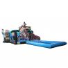 SGS PVC Tarpaulin Pirate Ship Inflatable Water Slide With Pool