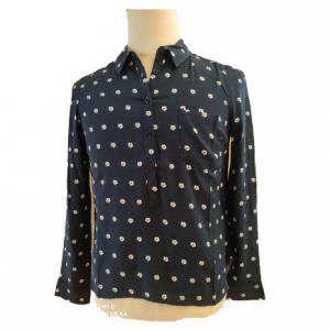 Autumn Female Long Sleeve Floral Blouse And Shirt With Chest Pocket