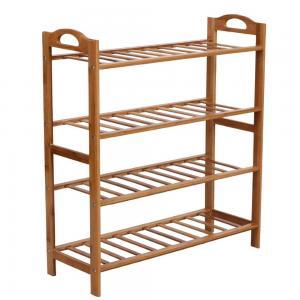 China Durable Bamboo Home Furniture 4 Tier Shoe Rack Renewable Resource And Environmental supplier
