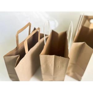 Custom Eco Brown Paper Gift Tote Bag Retail Flower Window Birthday Shopping