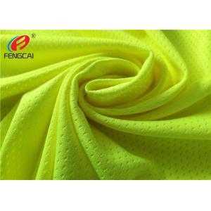 China High Visibility Polyester Fluorescent Mesh Material Fabric , Elastic Mesh For Vests supplier