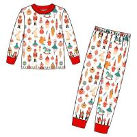 China Baby christmas pants newborn toddlers pajamas set warm onesie baby Christmas clothes set on sale