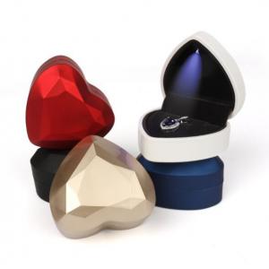 baking varnish Heart Shaped Jewelry Box Painted Rubber With Small LED Light