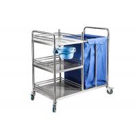China Three Shelf SS Medical Trolley , Hospital Linen Trolley Stainless Steel on sale