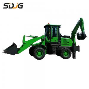 China 4x4 Wheel Drive 400kg-2.5ton Mini Tractor Backhoe Loader Towable With Snow Shovel supplier