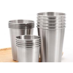 Cuatom Silver 304 Stainless Steel Cups Sets Dishwasher Safe Scratch-Proof