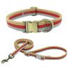 China Engraved Bronze Alloy Buckle Rope Dog Leash 3 Color Webbing Collar And Leash Set wholesale