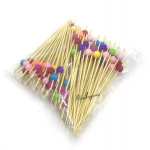 China Custom Logo Art Natural Craft Fruit Bamboo Stick Skewers supplier