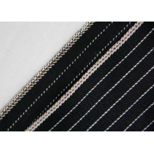 China 11.7oz 100% Cotton Stretchable Jeans Material , Yarn Dyed Striped Twill Fabric supplier