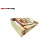 Flat Bottom Kraft Stand Up Pouches , Gravure Mold Printing Zip Lock Bags For