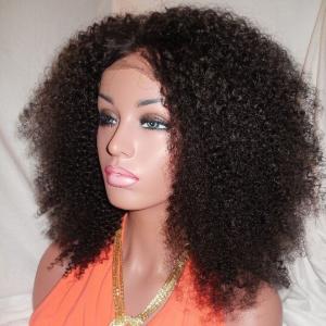 Kinky Curly Human Natural Hair Silk Top Glueless Full Lace Human Hair Wig 24inch