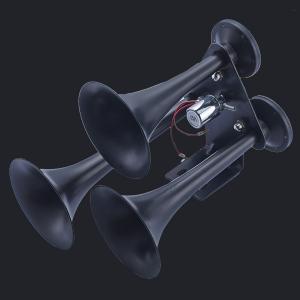 12/24V loud sound big train air horn Three Trumpet Chrome Air Horn (HS-1023TB)