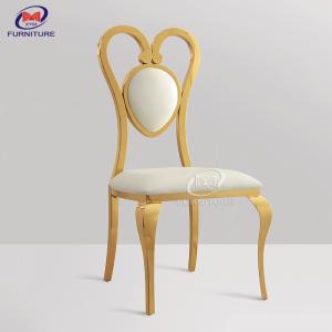 China Love Pattern Stainless Steel Chair And Table Wedding Phoenix Chairs Gold 350kg supplier