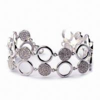 Jewelry Bangle, Made of 925 Silver and CZ Stone, Customized Designs are Accepted