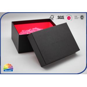 China Smooth PU Leather Finished Jewelry Paper Gift Box With Lids Recyclable Red Color supplier