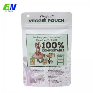 China Compostable bag in kraft paper materials 100% biodegradable stand bag for food supplier