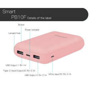 Smallest Portable Mobile Phone Charger Power Bank , Samsung Mobile Power Bank 10000mah