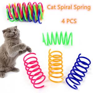 Best  Interactive Plastic Cat Spiral Spring For Swatting, Biting, Hunting Kitten Toys