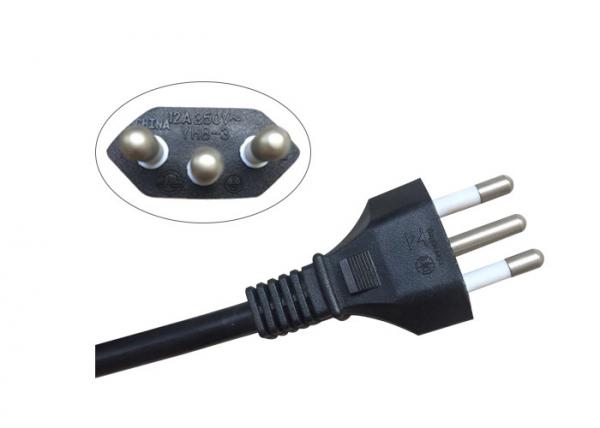 10a 250v Computer Monitor Power Cord , 3 Pin Ac Power Cord Customized