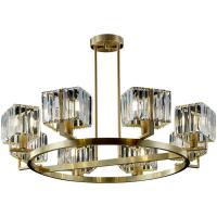 China Pure Copper Hanging Crystal Chandelier E14 Light Source Nordic Luxury on sale