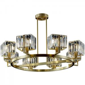 Pure Copper Hanging Crystal Chandelier E14 Light Source Nordic Luxury