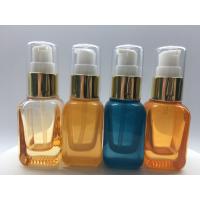 China SGS ISO MSDS Orange Blue 20ml Glass Pump Bottle For Lotion And Serum on sale
