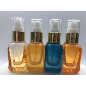 SGS ISO MSDS Orange Blue 20ml Glass Pump Bottle For Lotion And Serum