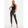 Fitness Clothing Ladies Black Cut Out Sleeveless Knitted Bodysuit Women