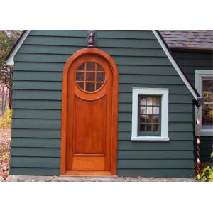 Exterior Solid Wood Doors , Double Open Grill Main Solid Wood Front Entry Doors