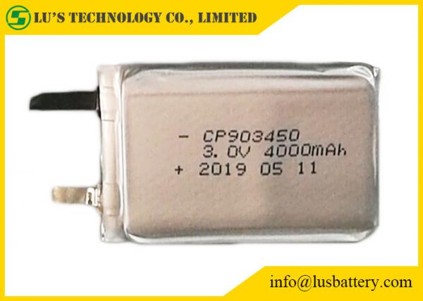 thin flexible battery 3v 4000mah CP903450 ultra thin cell 4000mah lithium
