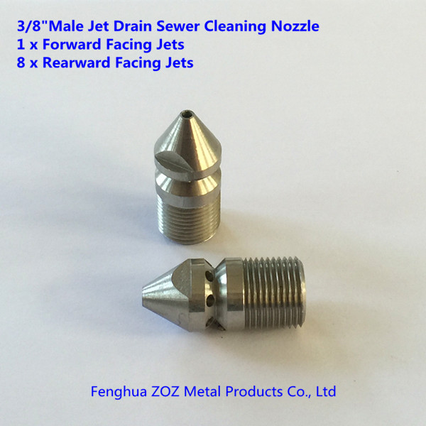Sewer Cleaning Jetter Nozzle 3//8/" 9 Jets Male 1//4/" 4 Jet Pressure Washer Drain