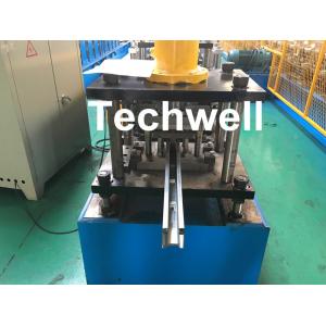 China PPGI , Galvanized Steel Guide Rail Roll Forming Machine With Disk Saw Cutting For Making Shutter Door Slats supplier