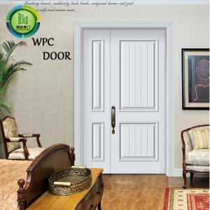 Composite WPC Modern Double Entry Doors PVC laminted Hotel Use