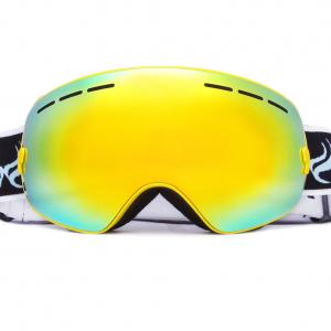Low Profile Mirrored Ski Goggles UV400 Protection Quick Lens Replacement