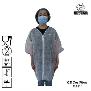 3XL Non Woven Disposable Lab Coat SPP Jacket With Collar And Cuffs