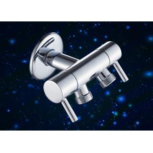 China Toilet Angle Valve Double Outlet Connect / Angle Control Valve With Zinc Alloy Knob supplier