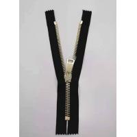 China Gold Color Teeth Metal Zips For Bags / Heavy Duty Metal Zippers on sale