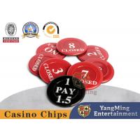China 40mm Diameter Round Red &Black Double-Sided Printing Cow Size Poker Gambling Table Insurance Coin on sale