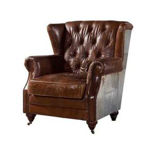 High Back Tufted Aviator Aluminum Wing Chair