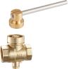 China 1202 straight type Magnetic Lockable Brass Ball Valve with bottom outlet for Meter and Neck for 12-C6 Mech. Lock Cover wholesale