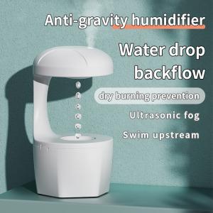 HOMEFISH Anti Gravity Cool Mist Humidifier Small Room Back Flow Humidification Machine White 800ml Capacity