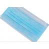 Washable PM2.5 Blue Disposable Non - Woven Mask / Elastic Wide Earloop Cotton