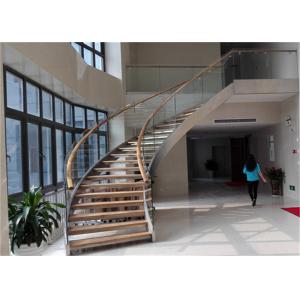 China Prefabricated Building Curved Stairs Laminated Glass Tread DIY Installation For Villa supplier