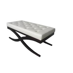 X shape blind tufted pu/leather upholstery bench,bed end bench for hotel bedroom,soft seating for hotel bedroom