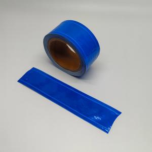 China Custom High Visibility Sew On Blue PVC Reflective Tape For Clothing Safety Tape Traffic Sign supplier