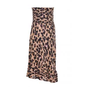 China Sexy Leopard Boob Tube Top Custom Women's Dresses In Viscose Material supplier