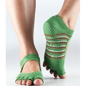 Half Toe with Grip Bare Instep Cotton Five Toes Socks Organic Yoga Socks